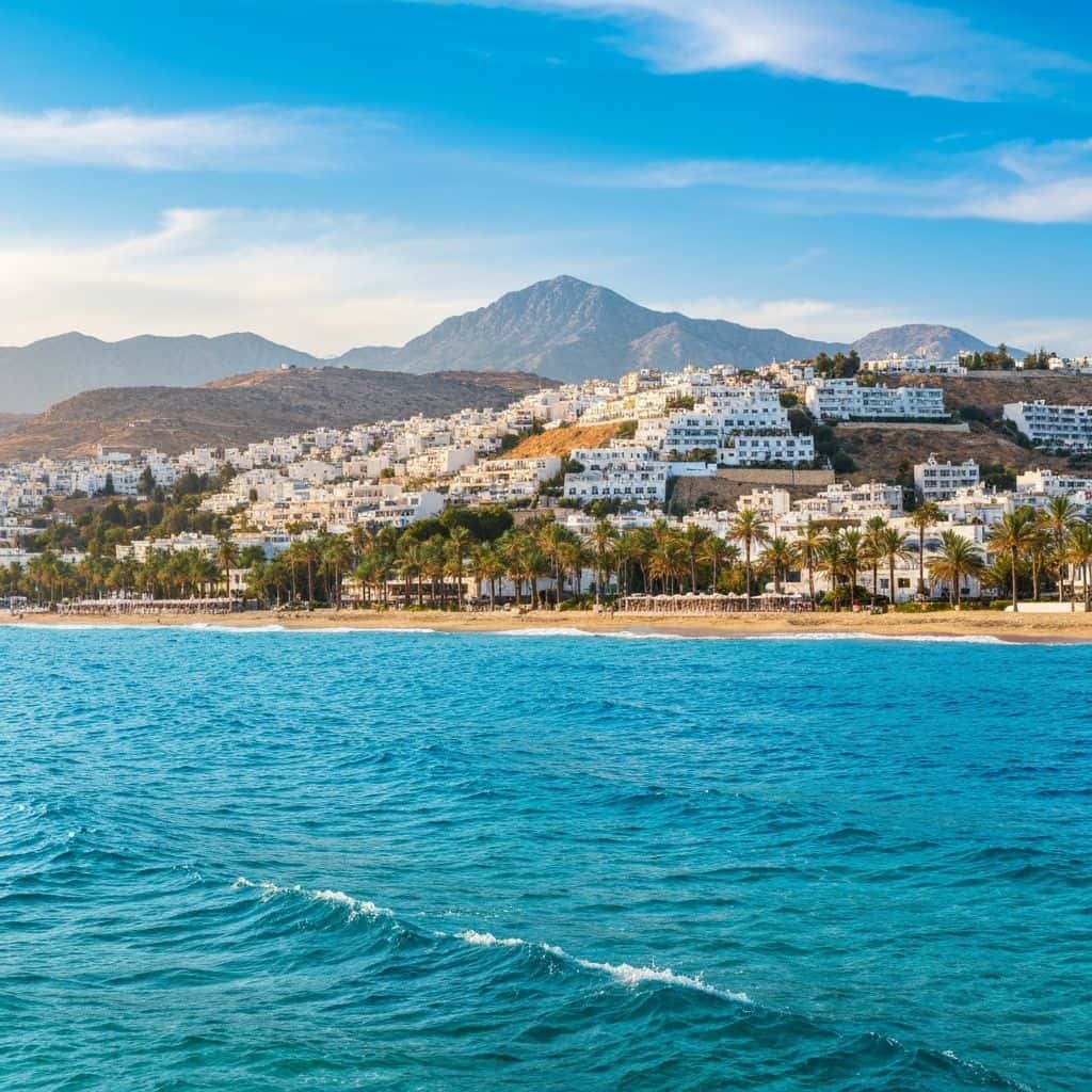 Cyprus coastline with Mediterranean sea and mountains